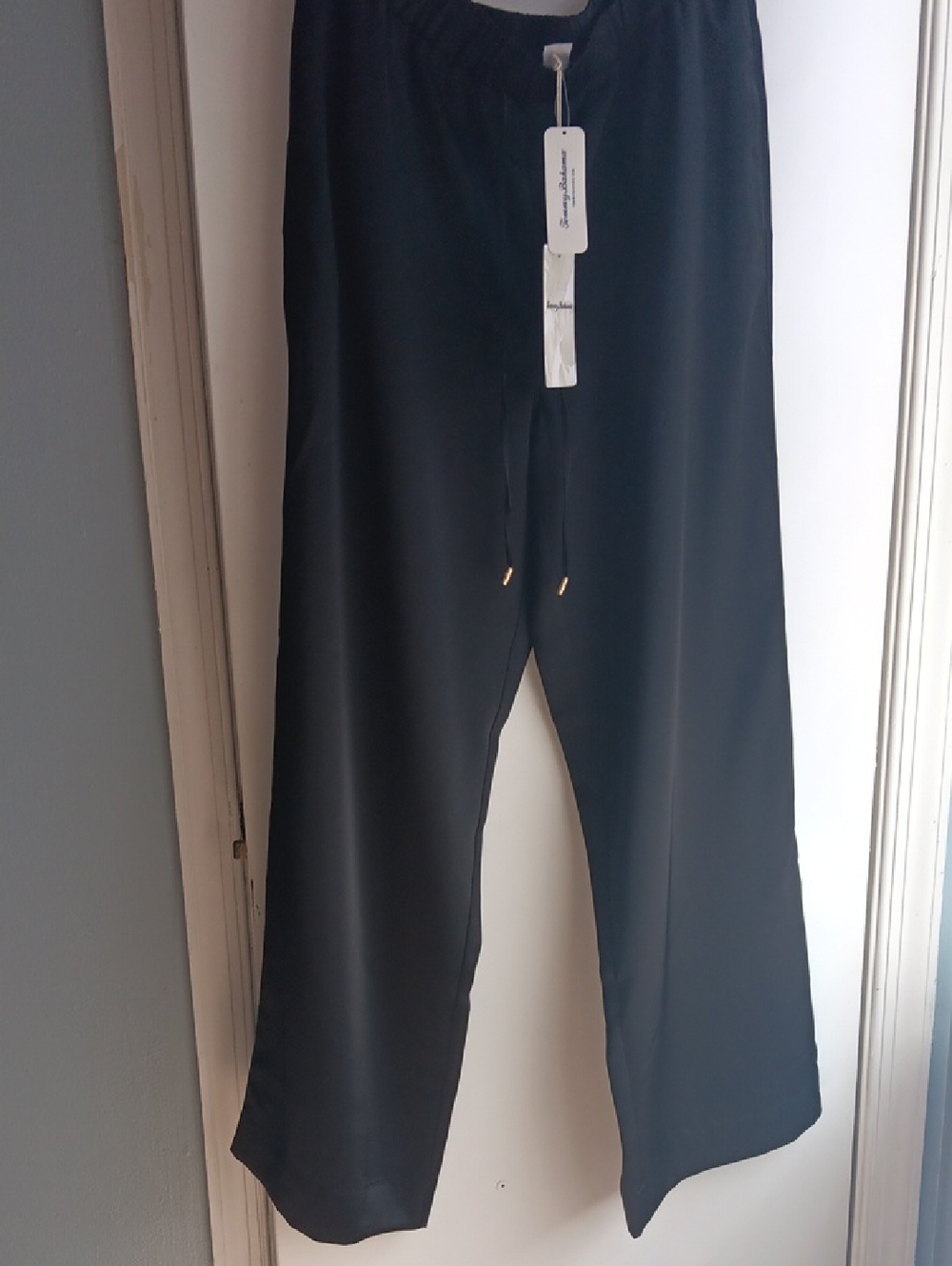 Tommy Bahama Midnight Sea Satin Easy Pant in Black